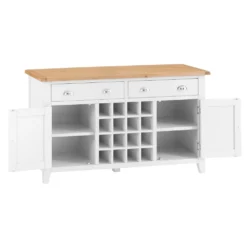 Chester White Painted Oak 2 Door Large Sideboard With Wine Rack -Furniture Specialty Store nc prt ls wc 3 w