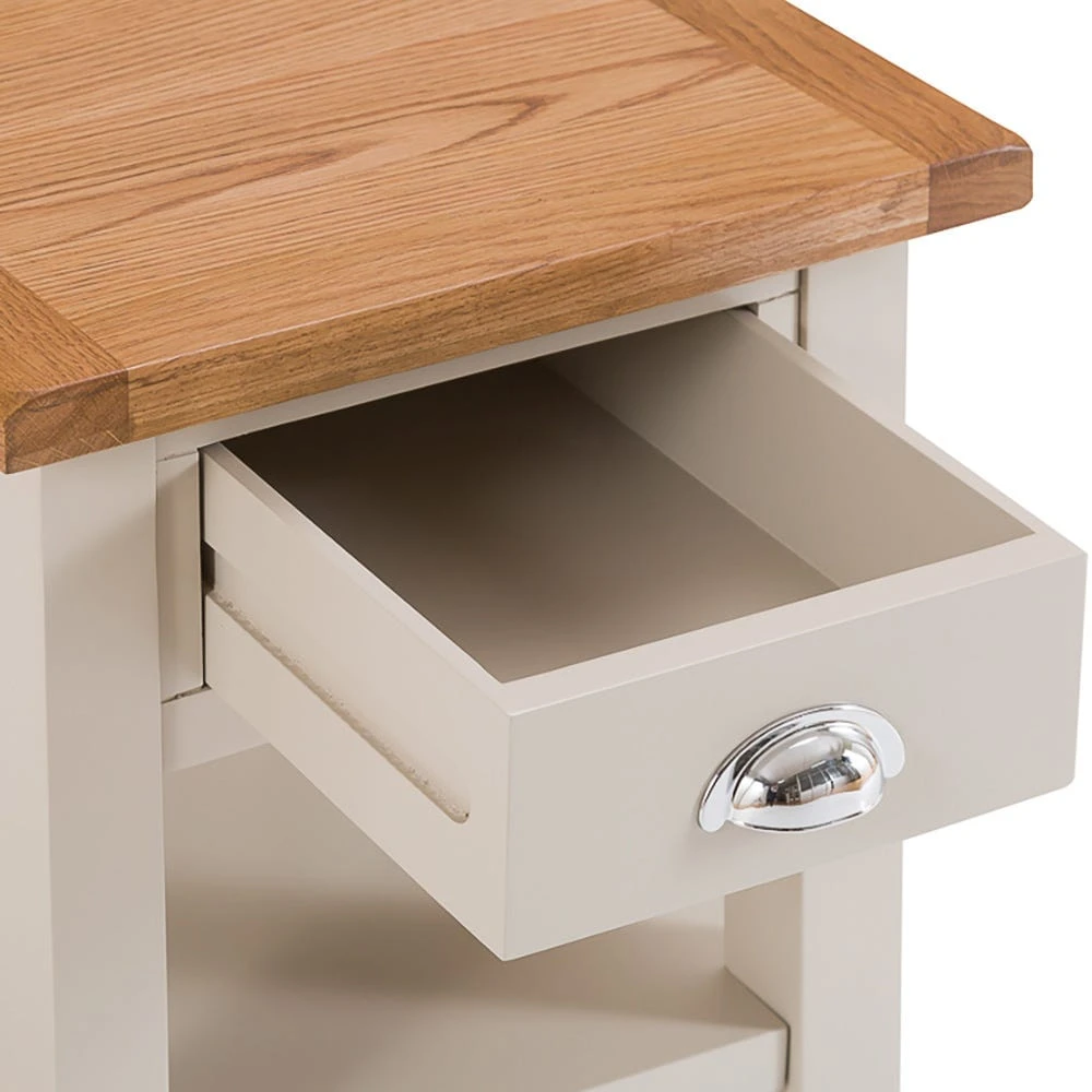 Chester Stone Painted Oak 1 Drawer Large Lamp Table 7 Chester Stone Painted Oak 1 Drawer Large Lamp Table - Image 7