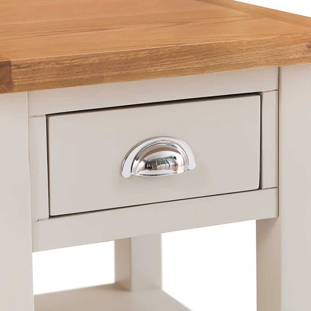 Chester Stone Painted Oak 1 Drawer Large Lamp Table 6 Chester Stone Painted Oak 1 Drawer Large Lamp Table - Image 6