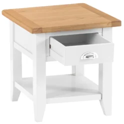 Chester White Painted Oak 1 Drawer Large Lamp Table -Furniture Specialty Store nc prt lt 3 w