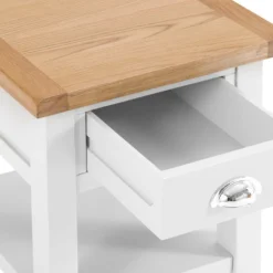 Chester White Painted Oak 1 Drawer Large Lamp Table -Furniture Specialty Store nc prt lt 4 w