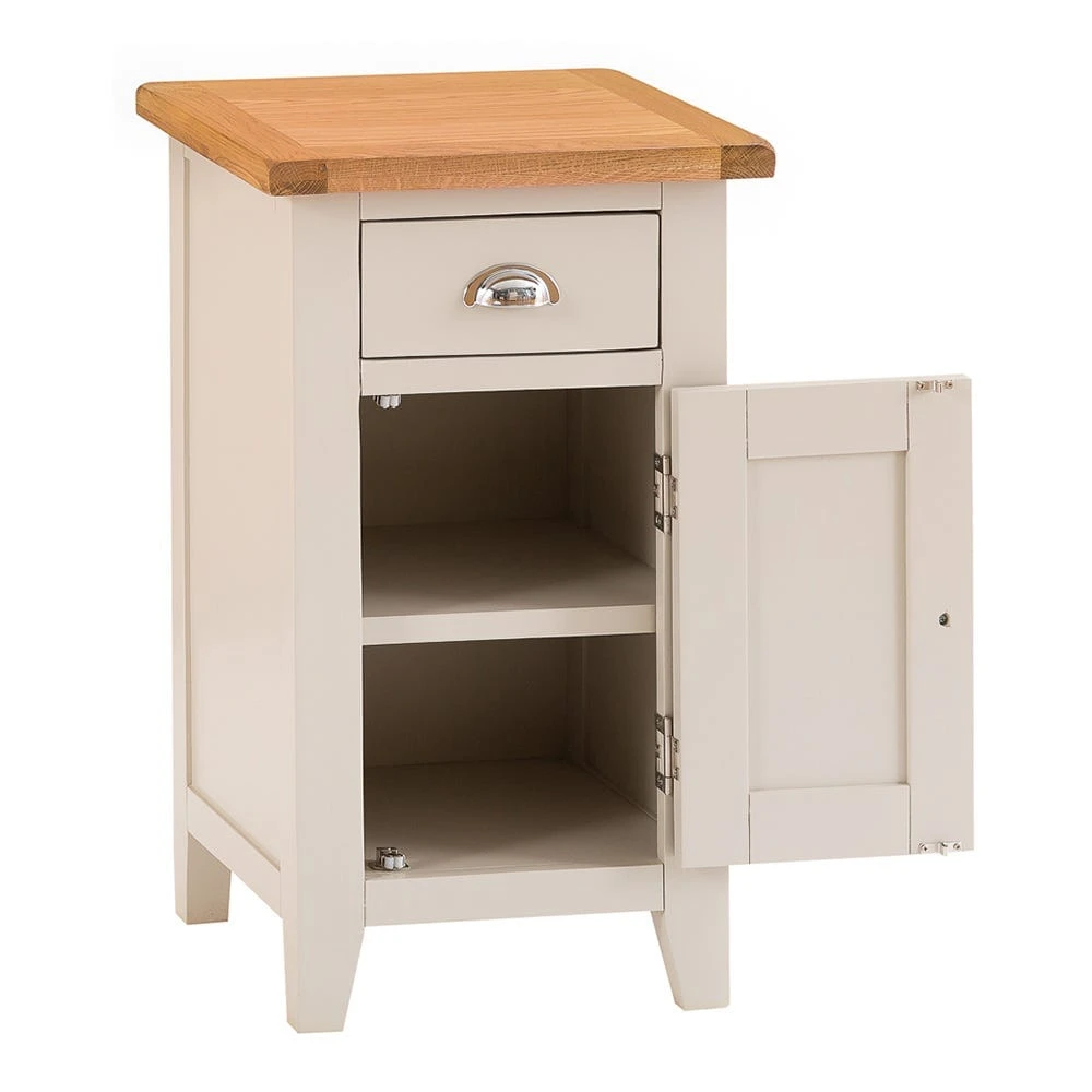 Chester Stone Painted Oak 1 Door Small Cupboard 3 Chester Stone Painted Oak 1 Door Small Cupboard - Image 3