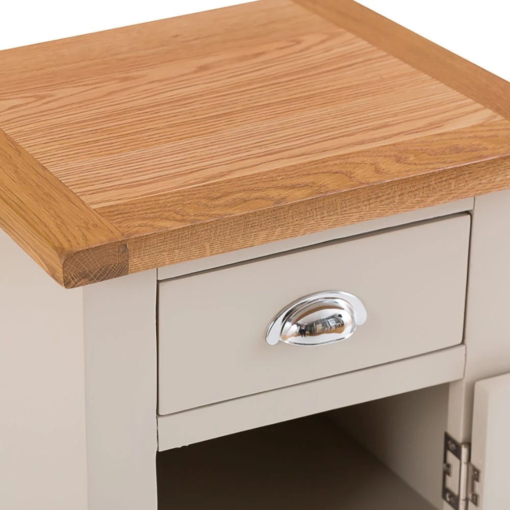 Chester Stone Painted Oak 1 Door Small Cupboard 5 Chester Stone Painted Oak 1 Door Small Cupboard - Image 5