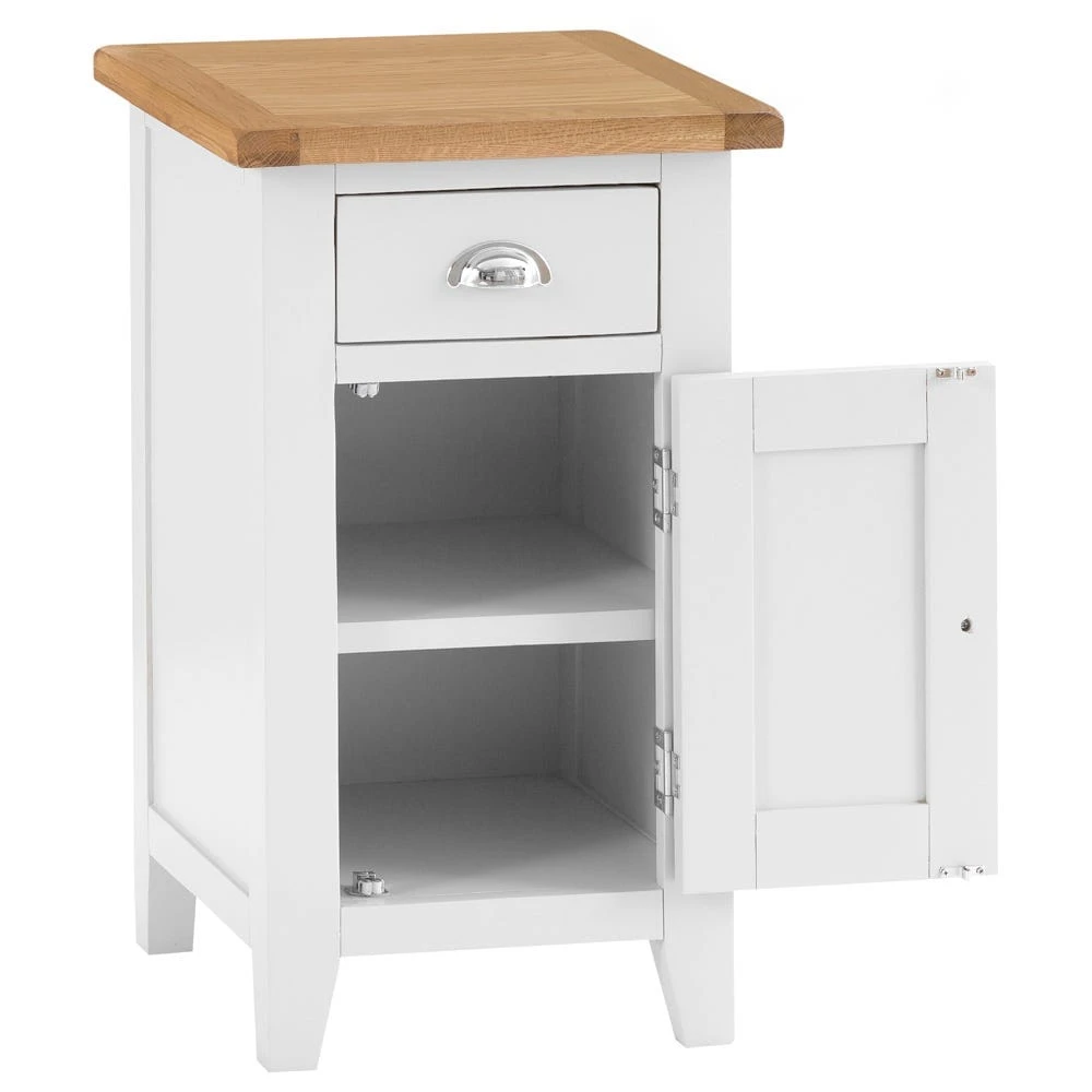 Chester White Painted Oak 1 Door Small Cupboard 3 Chester White Painted Oak 1 Door Small Cupboard - Image 3