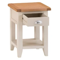 Chester Stone Painted Oak 1 Drawer Small Lamp Table -Furniture Specialty Store nc prt sit x 2