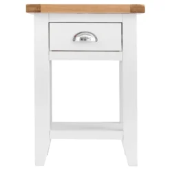 Chester White Painted Oak 1 Drawer Small Lamp Table -Furniture Specialty Store nc prt sit 1 w