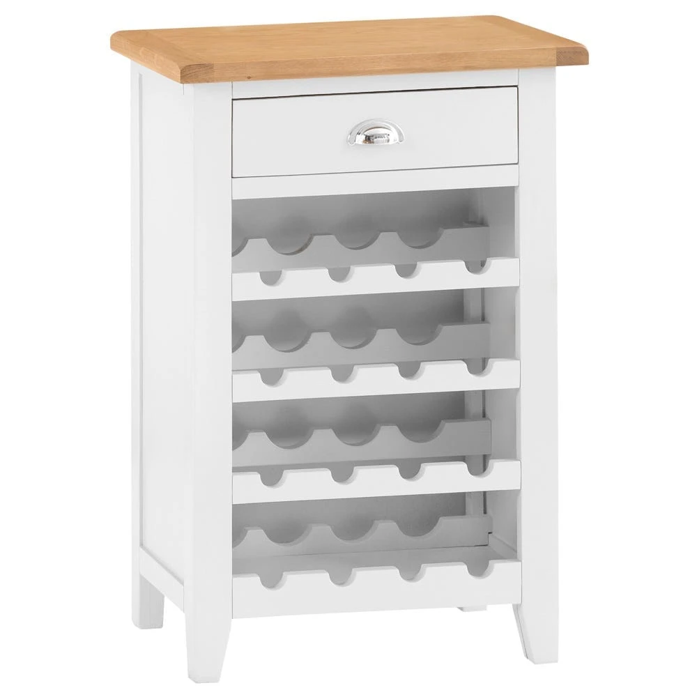 Chester White Painted Oak Wine Cabinet 8 Chester White Painted Oak Wine Cabinet - Image 8