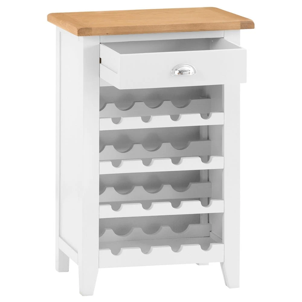 Chester White Painted Oak Wine Cabinet 9 Chester White Painted Oak Wine Cabinet - Image 9