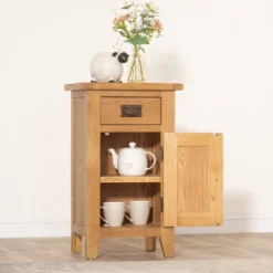 Rustic Oak 1 Door Small Cupboard