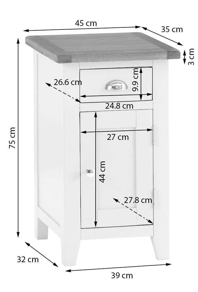 Chester White Painted Oak 1 Door Small Cupboard 10 Chester White Painted Oak 1 Door Small Cupboard - Image 10