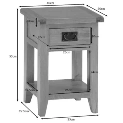 Rustic Oak 1 Drawer Small Lamp Table 19 Rustic Oak 1 Drawer Small Lamp Table -Furniture Specialty Store nc sit