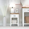 Chester White Painted Oak 1 Drawer Small Lamp Table