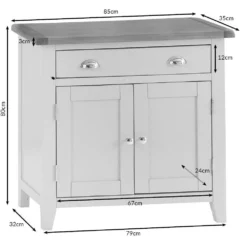 Chester White Painted Oak 2 Door Small Sideboard -Furniture Specialty Store nc sms white
