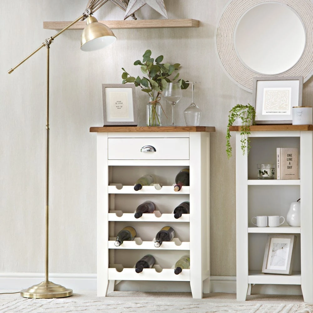 Chester White Painted Oak Wine Cabinet 1 Chester White Painted Oak Wine Cabinet