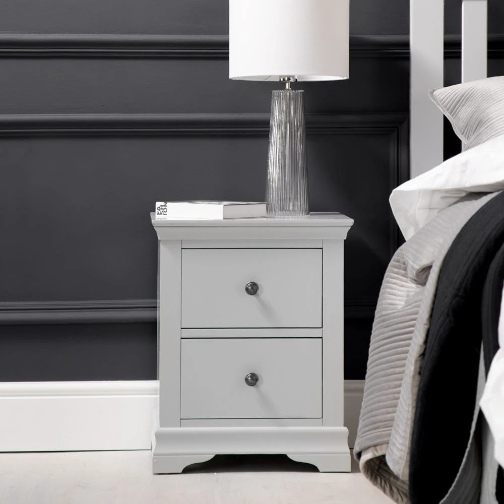 Florence Grey Painted Large Bedside Table 1 Florence Grey Painted Large Bedside Table