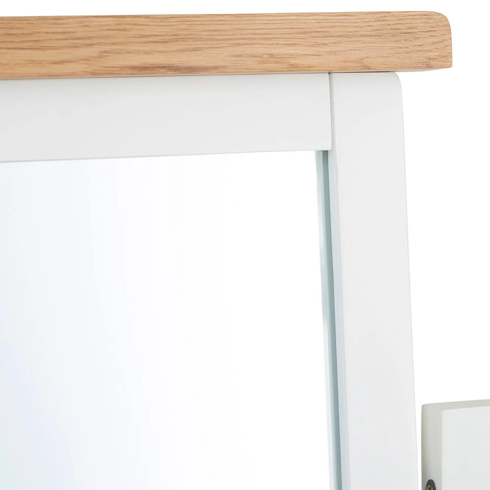 Chester White Painted Oak Dressing Table Mirror 4 Chester White Painted Oak Dressing Table Mirror - Image 4
