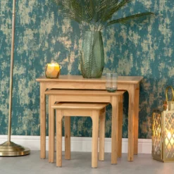 Bergen Oak Nest Of 3 Tables