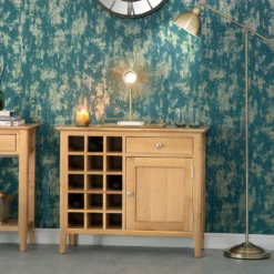 Bergen Oak Wine Cabinet