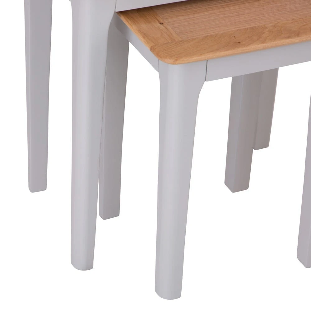 Bergen Grey Painted Oak Nest Of 2 Tables 2 Bergen Grey Painted Oak Nest Of 2 Tables - Image 2