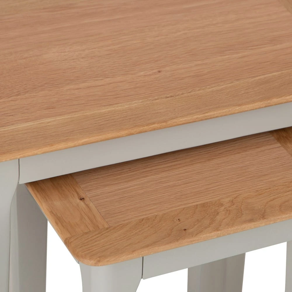 Bergen Grey Painted Oak Nest Of 2 Tables 3 Bergen Grey Painted Oak Nest Of 2 Tables - Image 3