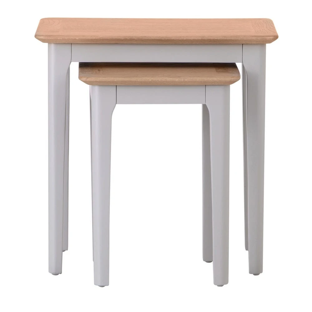 Bergen Grey Painted Oak Nest Of 2 Tables 6 Bergen Grey Painted Oak Nest Of 2 Tables - Image 6