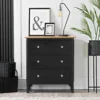 Bergen Black Painted Oak Chest Of 3 Drawers