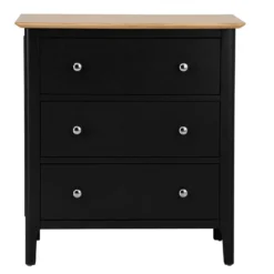 Bergen Black Painted Oak Chest Of 3 Drawers -Furniture Specialty Store ntp 3dc jb 10