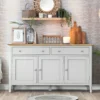 Bergen Grey Painted Oak 3 Door 2 Drawer Large Sideboard