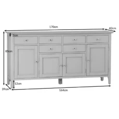 Bergen Grey Painted Oak 4 Door 6 Drawer Extra Large Sideboard 24 Bergen Grey Painted Oak 4 Door 6 Drawer Extra Large Sideboard -Furniture Specialty Store ntp 4ds dimensions