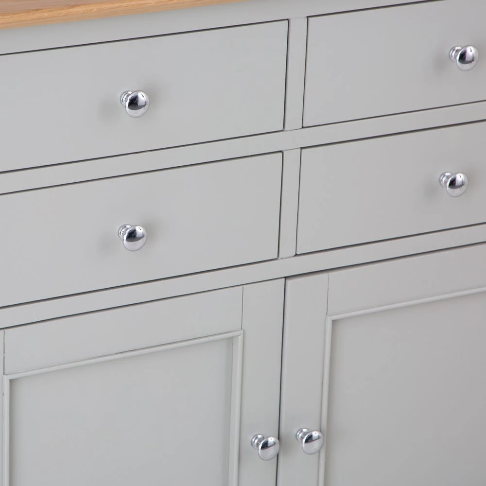 Bergen Grey Painted Oak 4 Door 6 Drawer Extra Large Sideboard 8 Bergen Grey Painted Oak 4 Door 6 Drawer Extra Large Sideboard - Image 8
