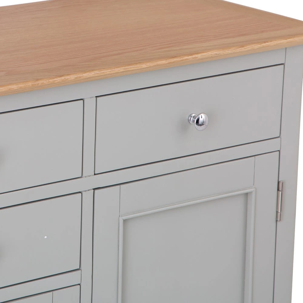 Bergen Grey Painted Oak 4 Door 6 Drawer Extra Large Sideboard 2 Bergen Grey Painted Oak 4 Door 6 Drawer Extra Large Sideboard - Image 2