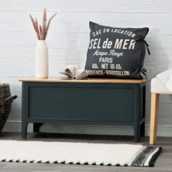 Bergen Blue Painted Oak Blanket Box