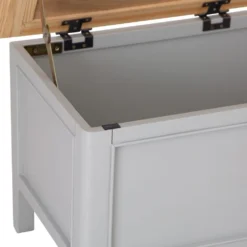 Bergen Grey Painted Oak Blanket Box -Furniture Specialty Store ntp bb g 3