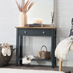 Bergen Blue Painted Oak Console Table