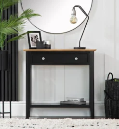 Bergen Black Painted Oak Console Table