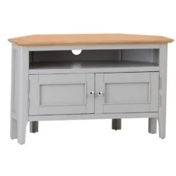 Bergen Grey Painted Oak Corner TV Unit -Furniture Specialty Store ntp ctv g 1