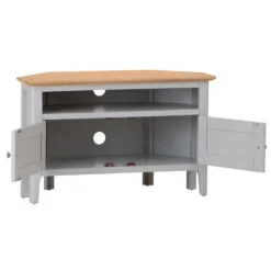 Bergen Grey Painted Oak Corner TV Unit -Furniture Specialty Store ntp ctv g 2