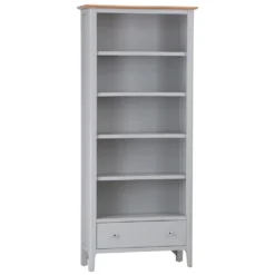 Bergen Grey Painted Oak Large Bookcase -Furniture Specialty Store ntp lbc g 1