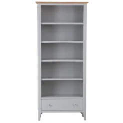 Bergen Grey Painted Oak Large Bookcase -Furniture Specialty Store ntp lbc g 11