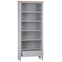 Bergen Grey Painted Oak Large Bookcase -Furniture Specialty Store ntp lbc g 2