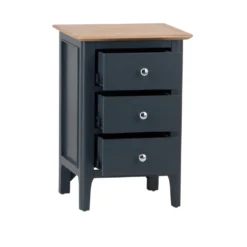 Bergen Blue Painted Oak Large Bedside Table -Furniture Specialty Store ntp lbsc blue 2