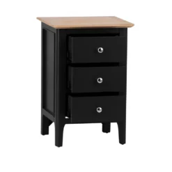 Bergen Black Painted Oak Large Bedside Table -Furniture Specialty Store ntp lbsc jb 3