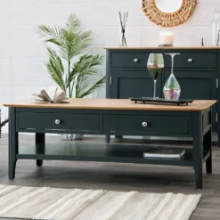 Bergen Blue Painted Oak Large Coffee Table