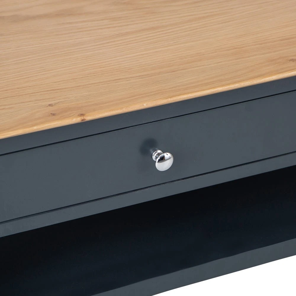 Bergen Blue Painted Oak Large Coffee Table 4 Bergen Blue Painted Oak Large Coffee Table - Image 4