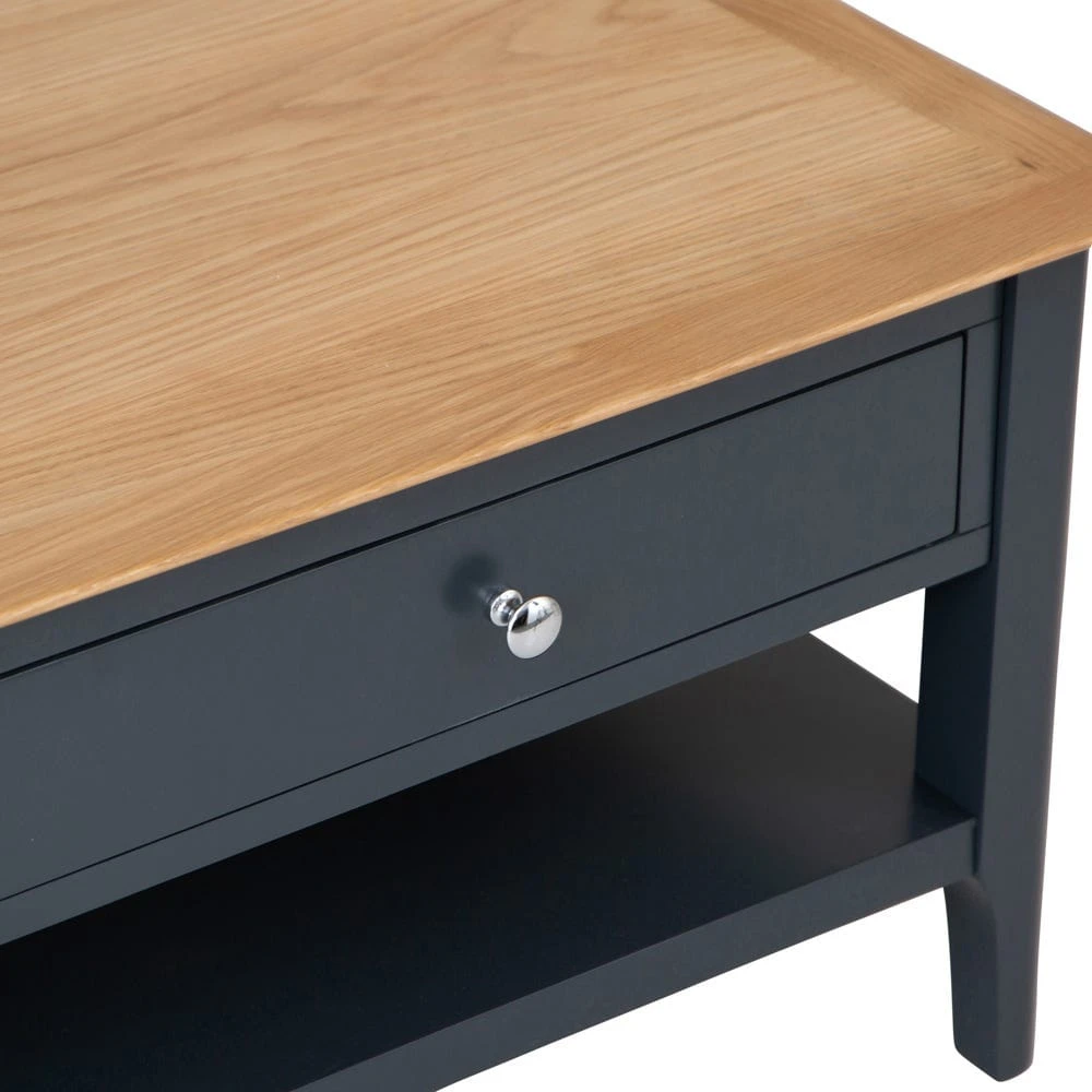 Bergen Blue Painted Oak Large Coffee Table 9 Bergen Blue Painted Oak Large Coffee Table - Image 9