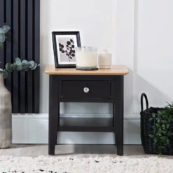 Bergen Black Painted Oak Large Lamp Table