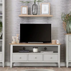 Bergen Grey Painted Oak Large TV Unit
