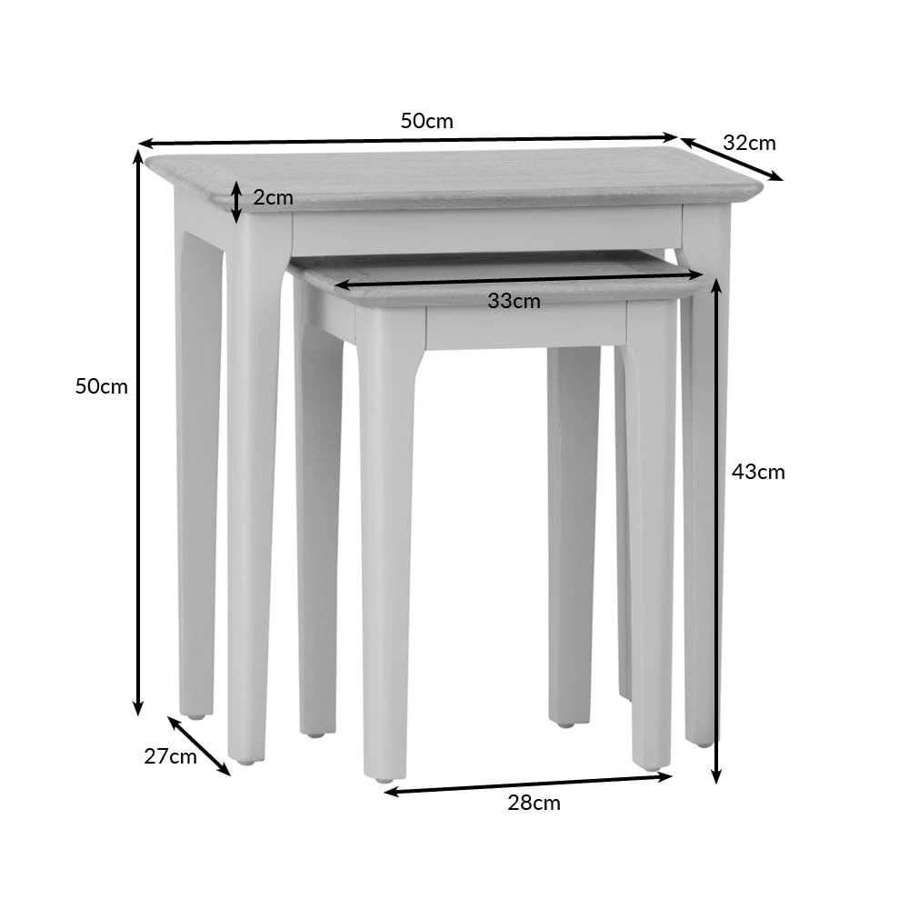 Bergen Grey Painted Oak Nest Of 2 Tables 4 Bergen Grey Painted Oak Nest Of 2 Tables - Image 4