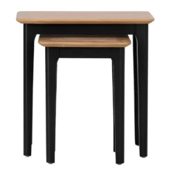 Bergen Black Painted Oak Nest Of 2 Tables -Furniture Specialty Store ntp n2t jb 5