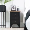 Bergen Black Painted Oak Small Bedside Table